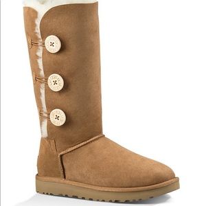 Tall tan Bailey Button Uggs